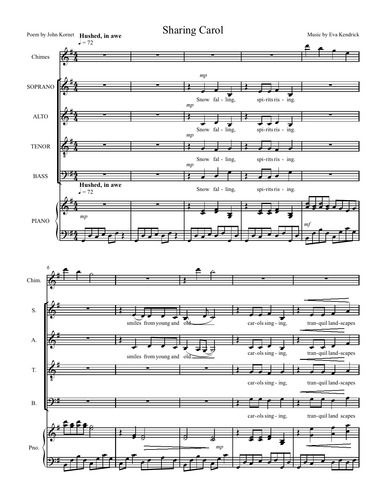 "Sharing Carol" (from Hymns for People), SATB, Chimes Choir, Piano