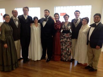 The cast of the midwestern premiere of "Emily" in Louisville, KY
