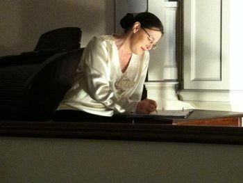 Becca Kornet as Emily Dickinson, opening night.
