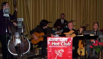 Here are a few photos of our Swingin' Rose City Hot Club quintet followed by lots of dance pics.
