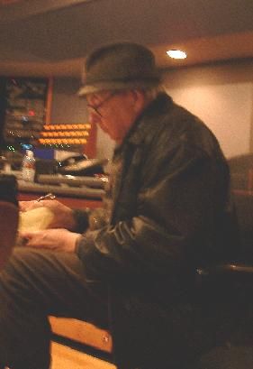 Bob Bain Making Notes at "Sunburst" recording
