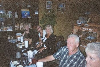 Fans & Friends at Bayshore Coffee Company Jam Session: (l to r) Mary Lee, Terry, Linda, Jim, Sue; August 07
