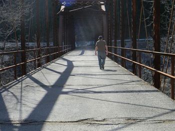 That's my husband, Bob, walking across the bridge on the Obed.
