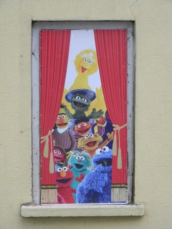 The muppets make an appearance in a Waterford window mural
