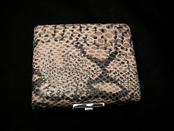 Snake Skin Leather reed case for 6 reeds
