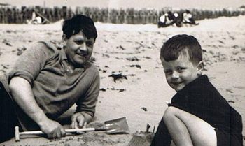 Dad and myself Garrettstown Beach Co.Cork 1967
