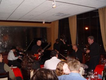 Playing with the late great saxophonist Gerry Niewood, Bob Sneider on guitar, Paul Hofmann on piano and Miles Brown on bass
