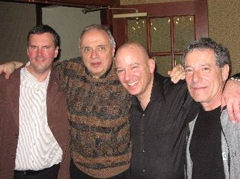 Joe Romano tribute: L to R Steve Curry, Pat Labarbera, Me and Bobby Blandino.
