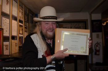 This was the certificate of recognition from The Rhythm and Blues Society.
