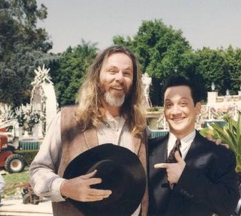 Rob Schneider and Don cut up on the set between shots.
