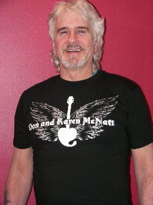 Karen's brother Brian looks great in his new Don and Karen T shirt. click the links page if you want to order one.
