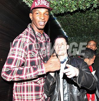NBA's Hasheem Thabeet & Keith Collins at Greenhouse NYC (Photo Johnny Nunez wireimage.com)
