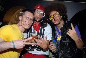 Keith Collins, Sky Blu & Red Foo - LMFAO at Imperial Nyc for LMFAO after party & concert (photo credit Derek Storm splashnews.com)
