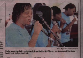 Bell Singers makes the Commercial Appeal Newspaper while singing at the WLOK Stone Soul Picnic!!
