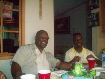 George Dean of G4 and Rev. Demarcus Smith at Ronnie Wilson's mothers birthday dinner
