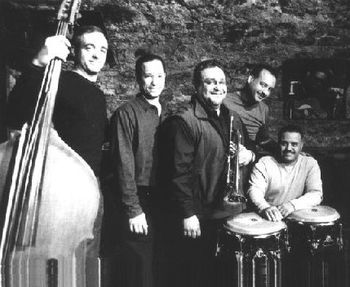 RV Quintet @ Jazzland in Vienna , Austria 2002. L-R Greg August, Igor Atalita, RV Willie Martinez, Chembo Corniel
