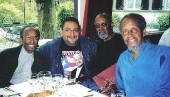 L-R Jimmy Heath,RV, Tootie Heath, and Percy Heath. Berne International Jazz Festival 2001. (Switzerland)
