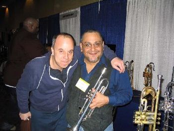 Ray and his long time friend trumpeter/slide trumpeter....all around good fella (no...he's not a wiseguy),Steven Bernstein.IAJE 2006
