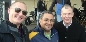RV with 2 of his favorite trumpet players, Thomas Marriott and Jay Thomas. Anacortez Jazz Festival 2004 (Washington State)
