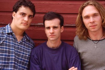 John Lopos, Greg Clarke, Jim Fitzgerald - The Pleasantries - Red Hook, Brooklyn 1995.  Photo: Kristen Lopos
