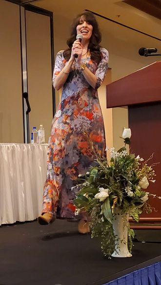 Sherry Anne speaking at a Pro-Life Fundraising Gala