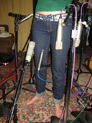 Recording at Litho - Mic-ing the Jeans!

