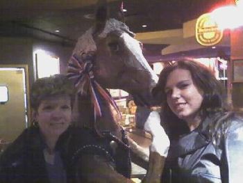 And Kathy and Stacy at the same place (although the horse doesn't look all that wild...)
