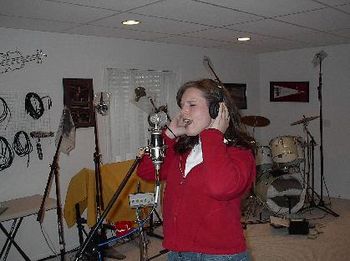 Change the theme for a second....here's another shot of Stacy Donahue singing in the studio
