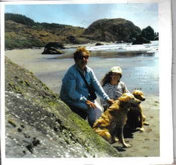 Beverly with her mom, Rainbow, & Gracie at Lone Ranch Beach in Oregon
