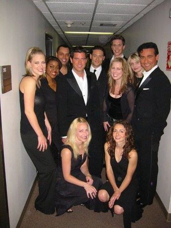 On the set of the Tonight Show with singing Quartet Il Divo...

