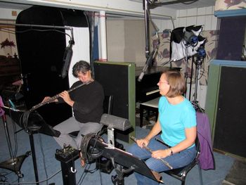 Recording Hérmanes Abreu's CD with Matt Marvuglio at Bob Patton's recording studio, MA, May 2010
