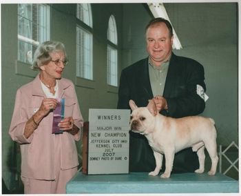 CH. HILLBUCKLE'S BIG POLAR TANKER, BECOMING A CHAMPION, HE FINISHED HIS CHAMPIONSHIP, WITH ALL MAJOR WINS, IN THE BRED BY EXHIBITOR CLASS, SO WE HAVE BEEN INVITED TO THE EUKANUBA NATIONAL CHAMPIONSHIP, IN DECEMBER, IN LONG BEACH, CA.
