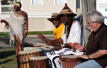PCD performs with drummer Curt Gillens and friends after the 156th annual Juneteenth march in Galveston, TX. Photo: Jennifer Reynolds
