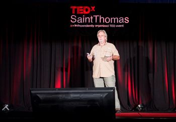 Deaton's "The Only Good Shark"  was a highlight of TEDx Talks on St. Thomas. Deaton was certified in Global Shark Biology, Biodiversity and Conservation through Cornell University and the University of Queensland, Australia. Photo: Monica Gephart
