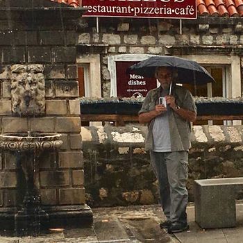 Even in the rain, Dubrovnik is "dripping" with charm. PCD filmed part of his "Wine Diving in Croatia" documentary in the fabled city in 2017. Photo: Andach Mischela
