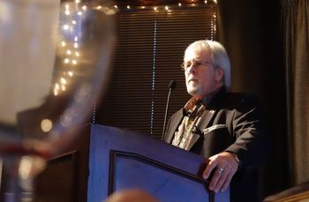 Paul speaks before the Texas Chapter of The Explorers Club at Austin's famed Headliners Club. It was in Austin that PCD began his long career in film/television production. Photo: Nancy McGee

