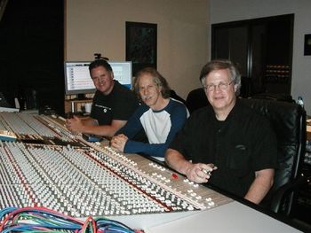 L to R: Eric Bates, Lou Marini and Ray Reach at Bates Brothers Recording
