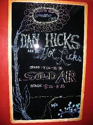 Dan Hicks & Solid Air at Mystic Theater Marquee (photo by Laura Muckenhoupt)
