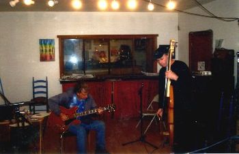 Elvin Bishop & Sam Recording in Elvin's Studio (photo by Chris Hansen)
