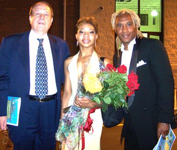 Pageant judges: attorney Mike Huppy and Da'Soul Recordings vice president Chazz Dixon pose with 2nd runner up
