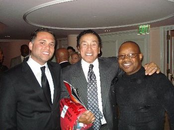 Co- Md's Kevin Teasley and Lamont Sydnor with Smokey Robinson after the Smokey Robinson Foundation Concert ("The Unit" served as backing band)

