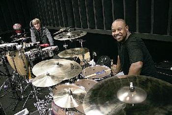 Sabian Endorsers, Stacey Lamont Sydnor and Mike Bennett, at Hilary Duff rehearsal!
