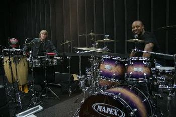 In rehearsal with fellow Sabian cymbal artist Mike Bennett during Hilary Duff rehearsal!
