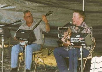 Performing with friend Tom Williams at the Grass Roots Music Festival in Muncie, Indiana - Saturday, August 10th, 2002
