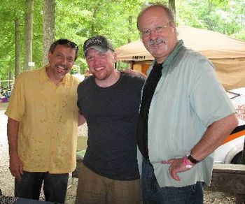 With bassist/singer Ronnie Simpkins and guitarist/singer Dudley Connell of The Seldom Scene
