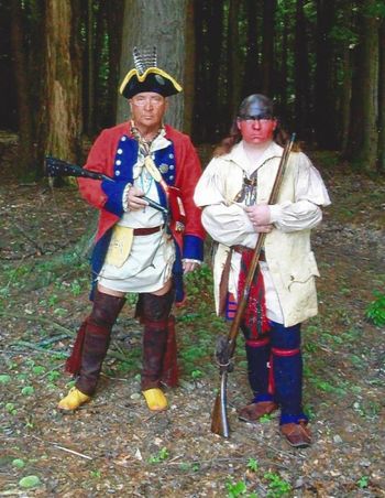 After General Braddock's army was slaughtered, the Delaware Indians of Shingas and Captain Jacobs go on the warpath. They use Kit-Han-Ne as their base camp.
