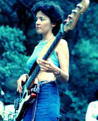 Maureen O'Connor playing bass
