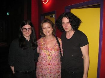 Carolyn with Jack Lawrence and Jack White from The Dead Weather
