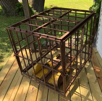 "Tiger Cage on Wheels", (1973), Installed on deck, Art Works USA, Witoka, MN, 2018
