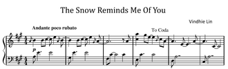 The Snow Reminds Me Of You - Music Sheet